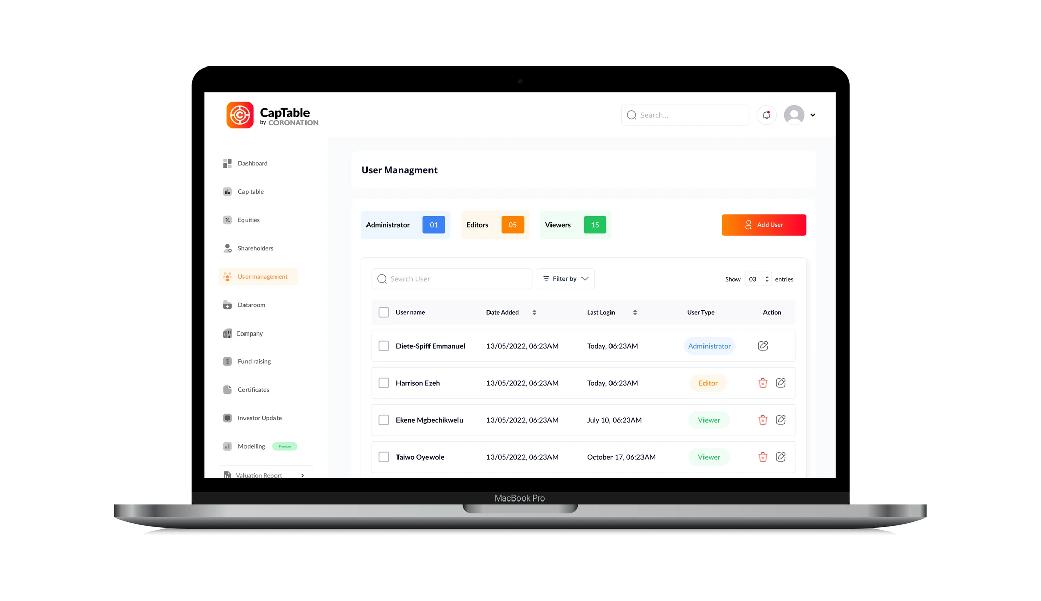 CapTable usability testing design 7